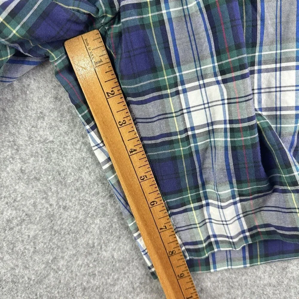 Polo Ralph Lauren Shorts Mens 40 Blue Plaid Preppy Athletic Golf Cotton Chinos*